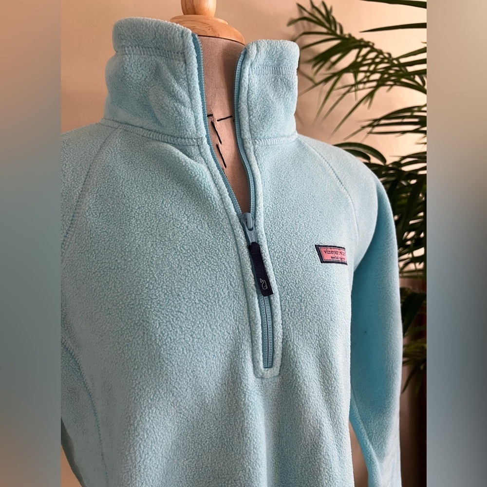 Martha’s Vineyards Vineyard Vines 1/2 Zip Fleece Pullover Sweater | Blue | S - Picture 4 of 7
